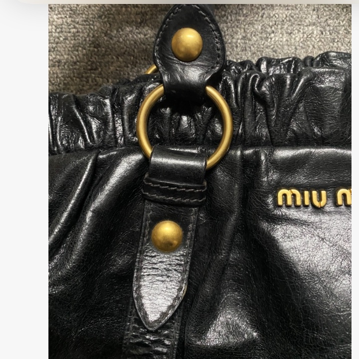 Miumiu黑色油蠟兩用包 斜背包 手提包-17