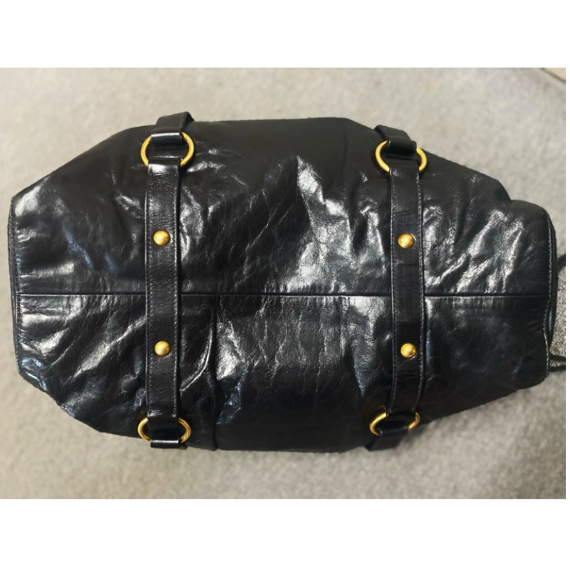 Miumiu黑色油蠟兩用包 斜背包 手提包-12