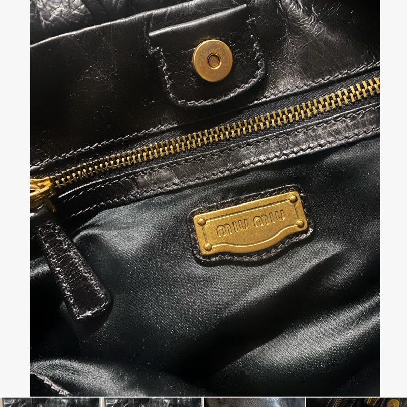 Miumiu黑色油蠟兩用包 斜背包 手提包-2