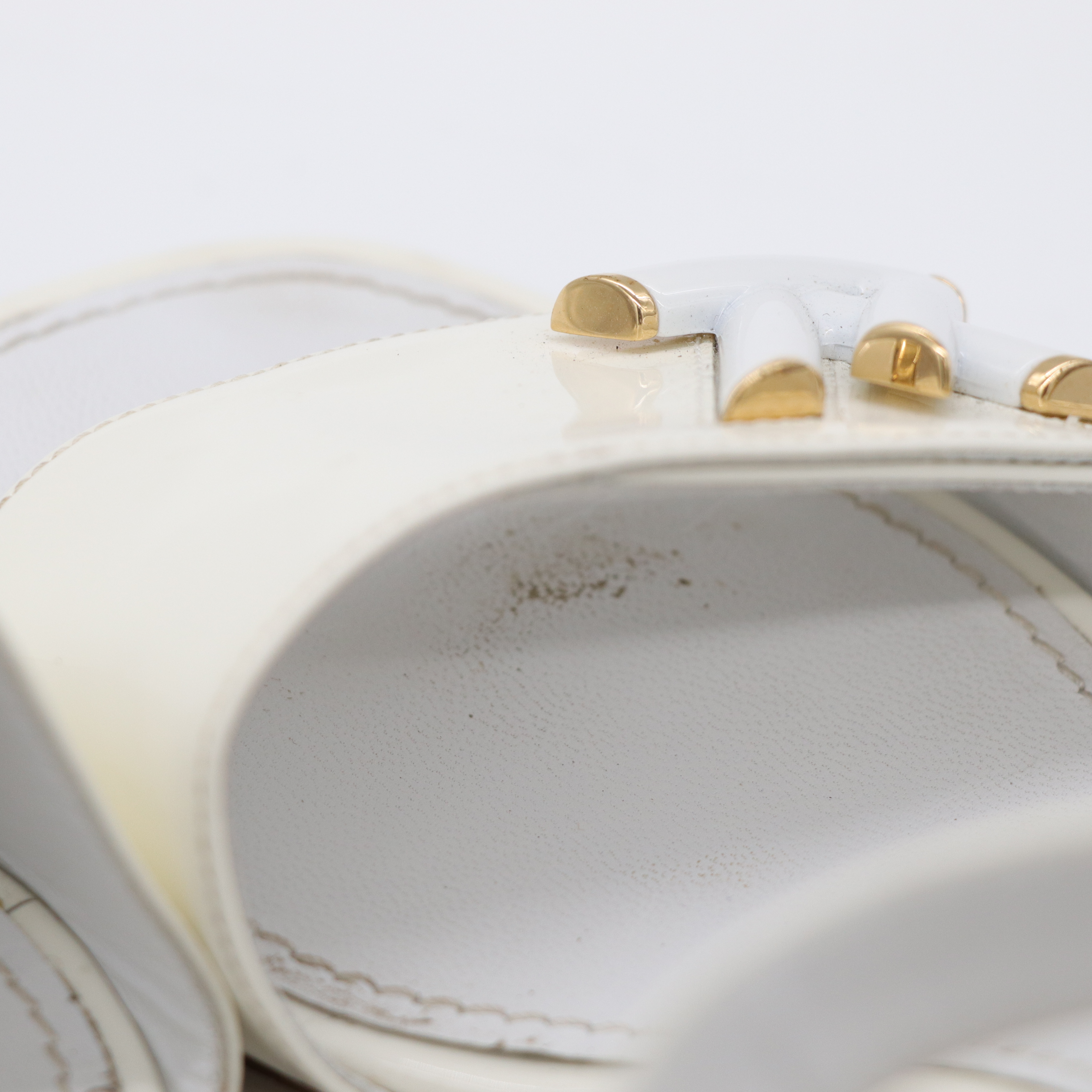 LOUIS VUITTON 白色綁帶高跟鞋-10