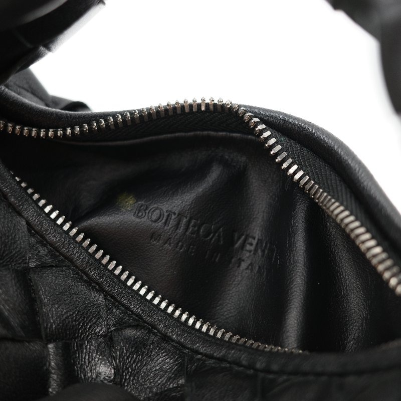 Bottega Veneta 寶緹嘉 Candy Jodie 經典黑色 頂級小羊皮 Intrecciato 手工編織皮革打結提把手提包-7