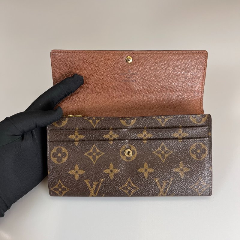 LV M61734 老花發財長夾-4