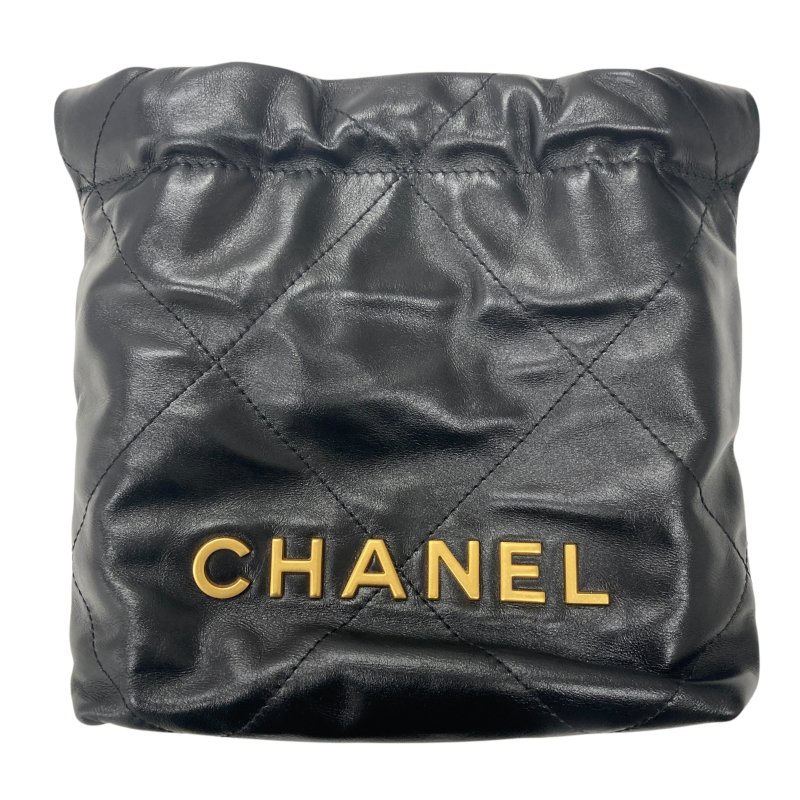 CHANEL 香奈兒 22 MINI 黑色 皮革 金釦-0