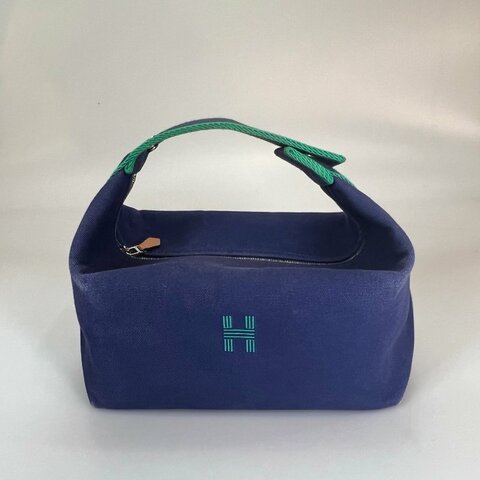 HERMES 藍綠飯盒包GM
