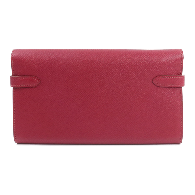 HERMES Epsom皮革Kelly Long Wallet長錢包Rubis-1
