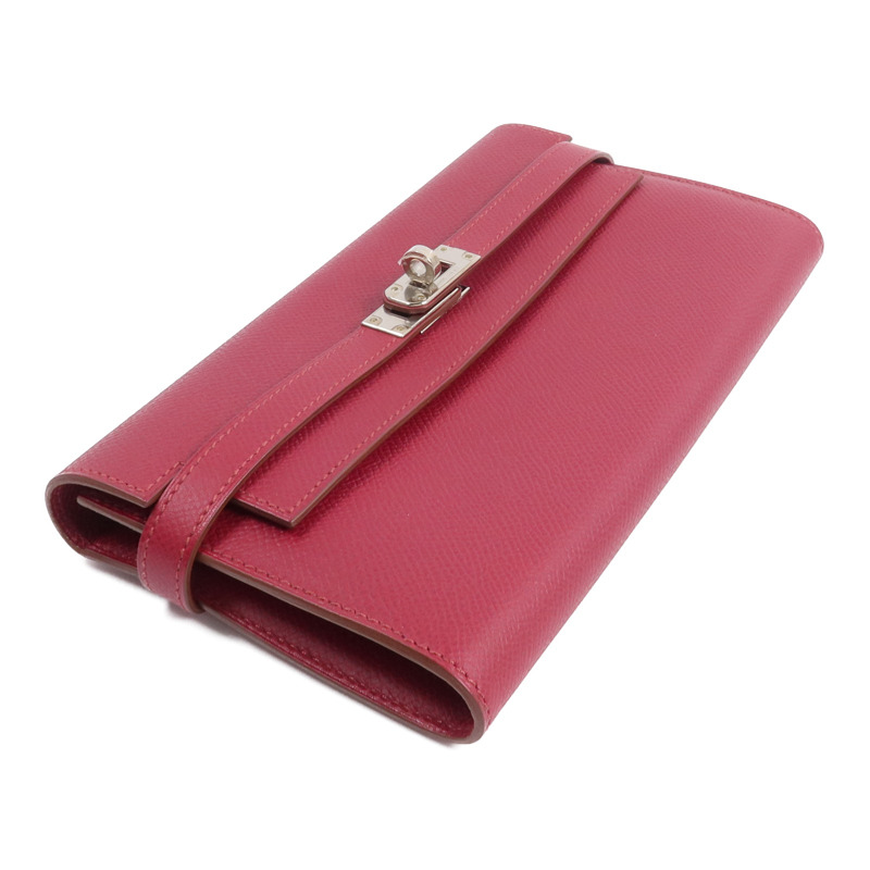 HERMES Epsom皮革Kelly Long Wallet長錢包Rubis-3