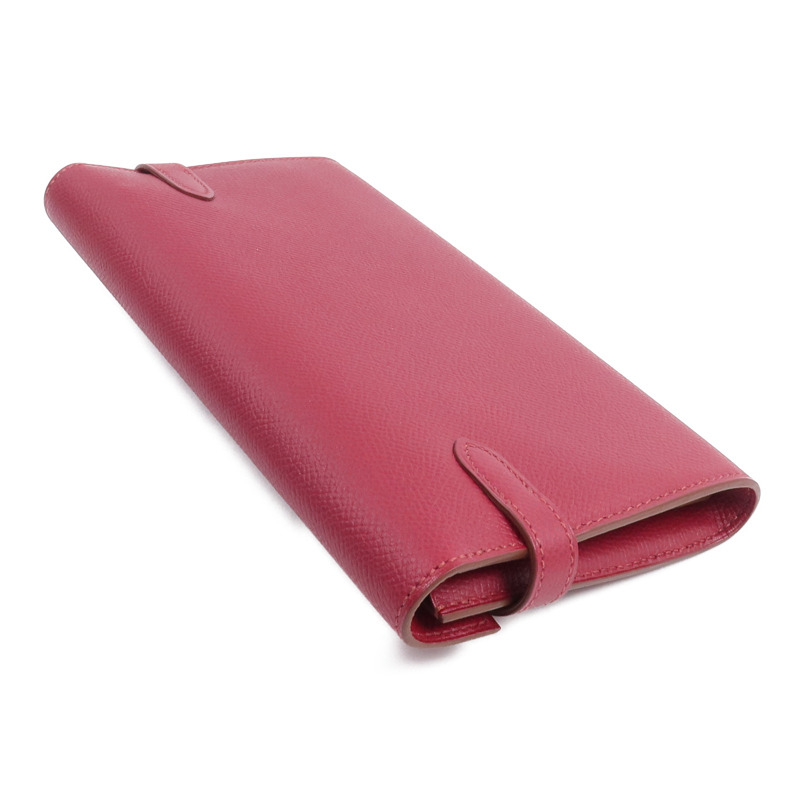 HERMES Epsom皮革Kelly Long Wallet長錢包Rubis-4