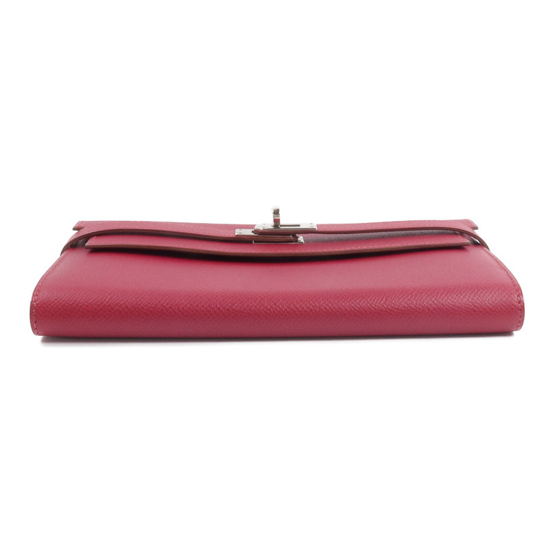 HERMES Epsom皮革Kelly Long Wallet長錢包Rubis-5