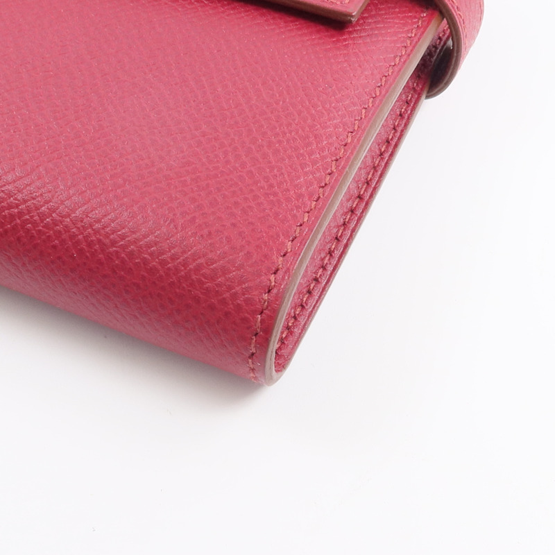 HERMES Epsom皮革Kelly Long Wallet長錢包Rubis-6