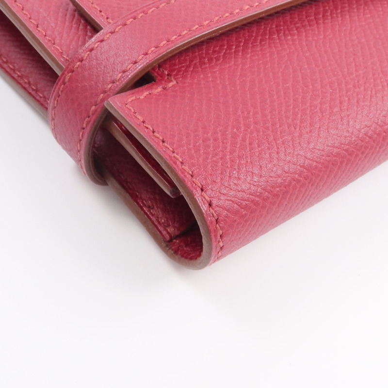 HERMES Epsom皮革Kelly Long Wallet長錢包Rubis-8