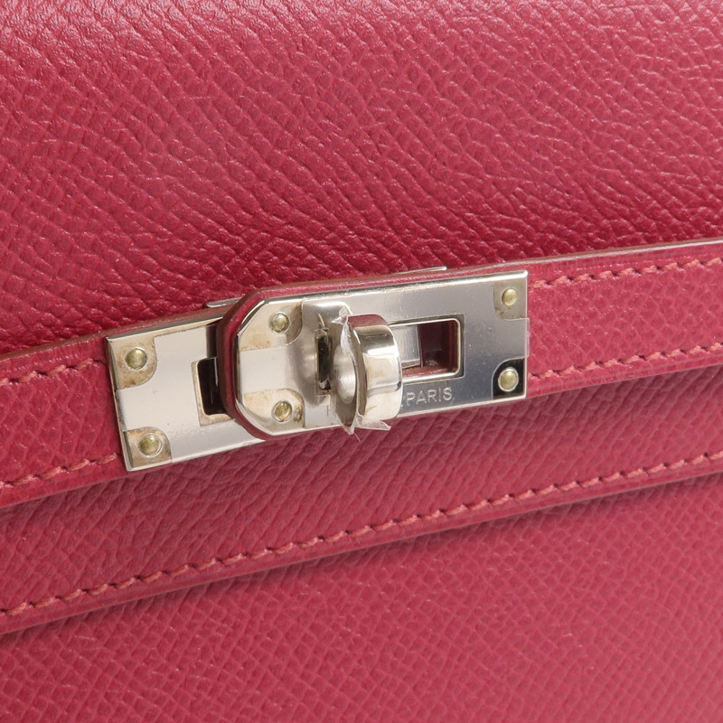 HERMES Epsom皮革Kelly Long Wallet長錢包Rubis-10
