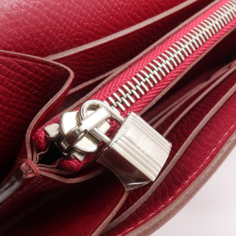 HERMES Epsom皮革Kelly Long Wallet長錢包Rubis-12