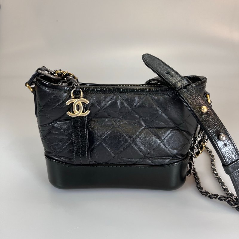 CHANEL 黑金流浪包小號 保卡款24開-0