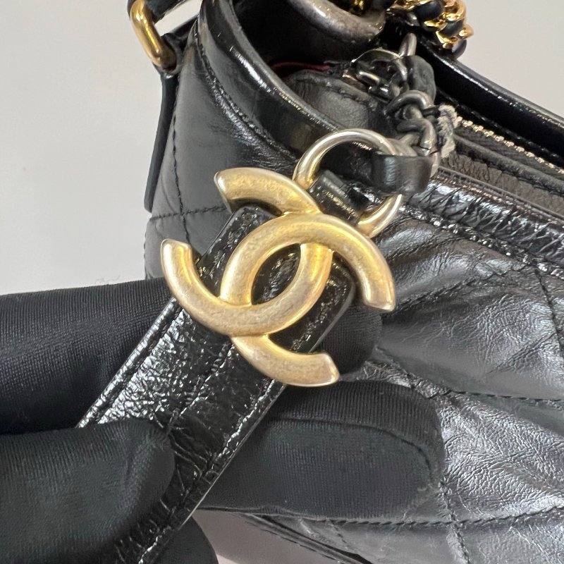 CHANEL 黑金流浪包小號 保卡款24開-7