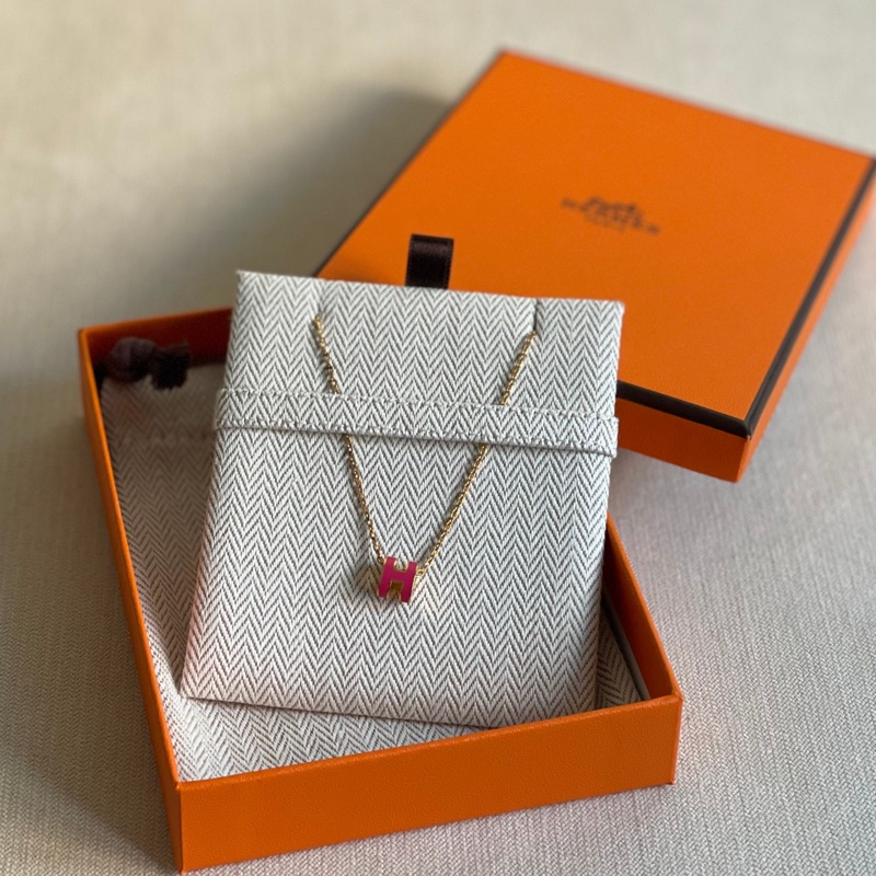 全新 現貨 🧡 Hermes Mini Pop H Necklace Rose Extreme x Rosegold 粉色玫瑰金 頸鏈-0