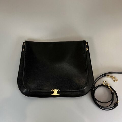 近新品 CELINE 黑SOFT TRIOMPHE BESACE手袋