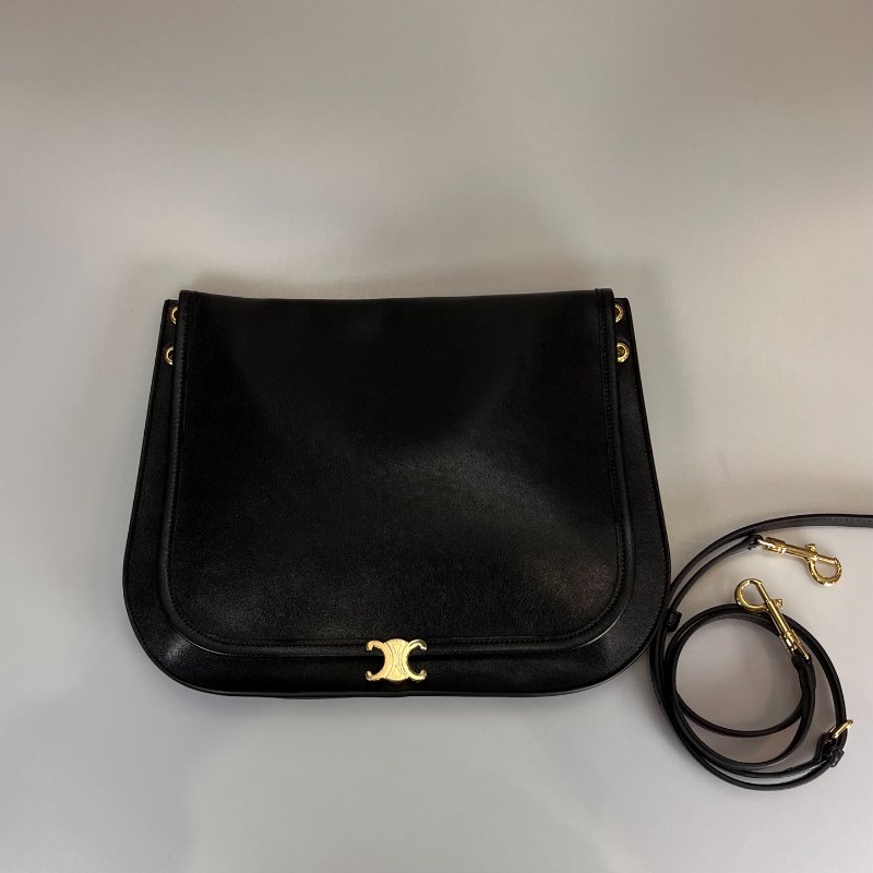 近新品 CELINE 黑SOFT TRIOMPHE BESACE手袋-0