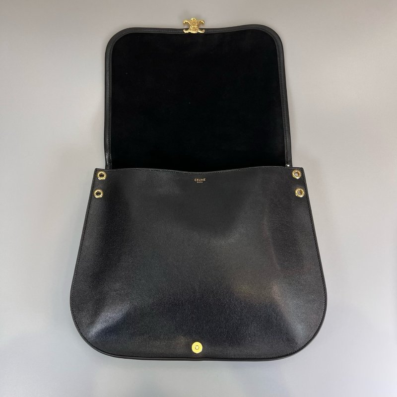 近新品 CELINE 黑SOFT TRIOMPHE BESACE手袋-5