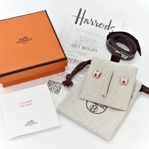 Hermès 愛馬仕 PopH Mini 櫻花粉 耳釘 耳環