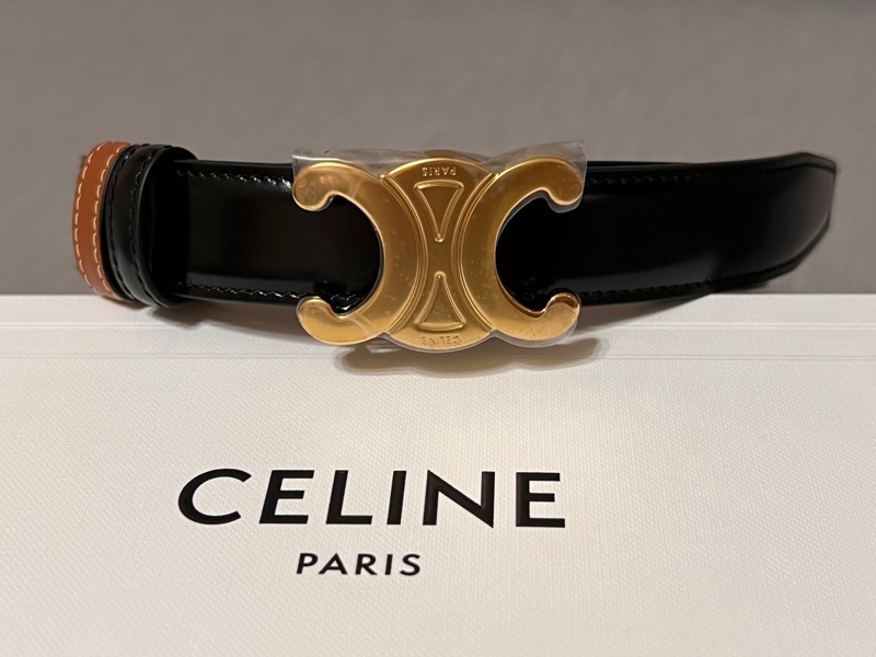 Celine雙面皮帶/75公分-1