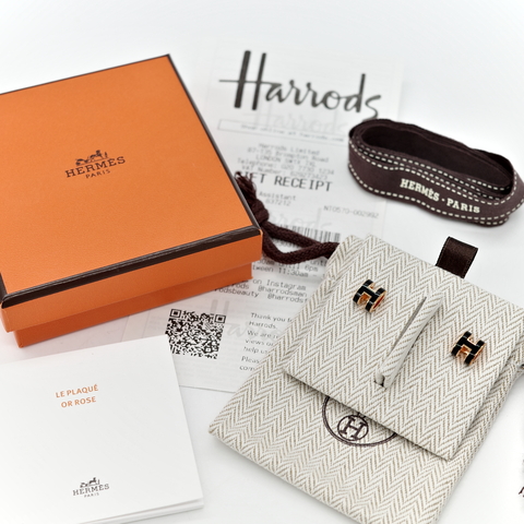 Hermès 愛馬仕 PopH mini 黑色 金色 耳環 耳釘