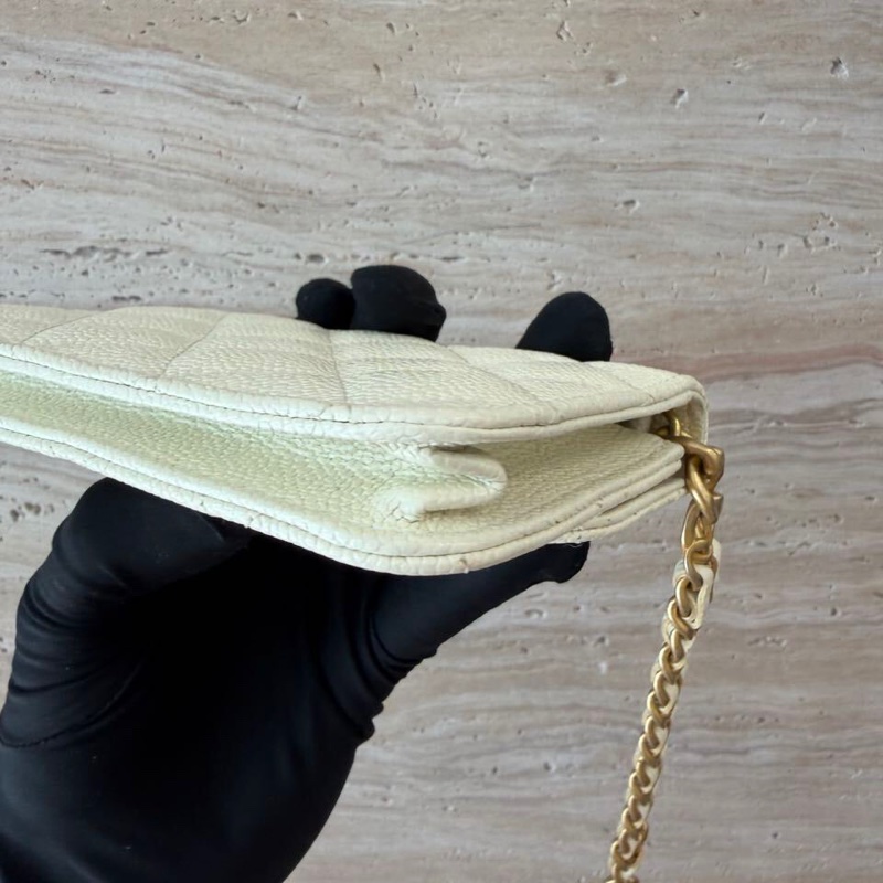 【97新 ✨ 全網最低價!】 🌸 A級Chanel/香奈兒22P白色寬鏈條mini woc金扣荔枝皮(下單前先詢問庫存❗️❗️)-8