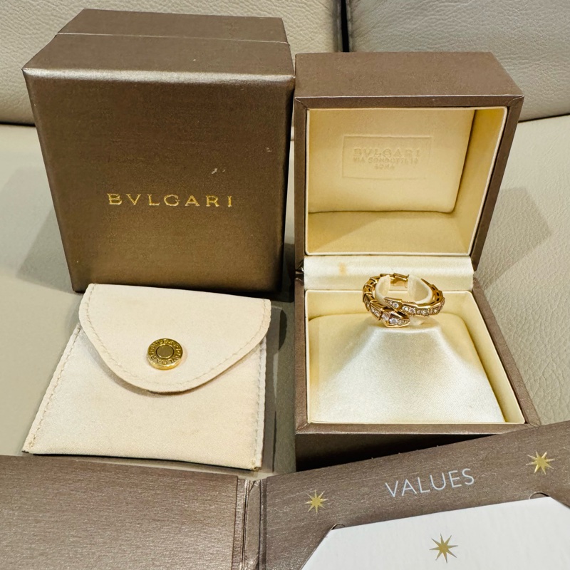 BVLGARI 寶格麗 SERPENTI VIPER 玫瑰金鑽戒/S號/98新美品-1