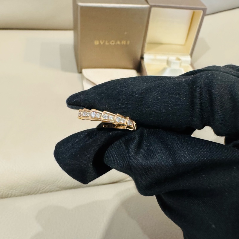 BVLGARI 寶格麗 SERPENTI VIPER 玫瑰金鑽戒/S號/98新美品-5