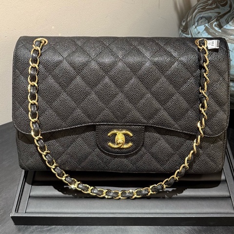 Chanel cf黑金荔枝皮 jumbo 20開 單包 🈚附件