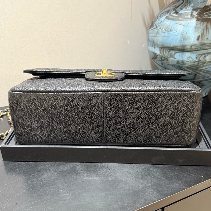 Chanel cf黑金荔枝皮 jumbo 20開 單包 🈚附件-4