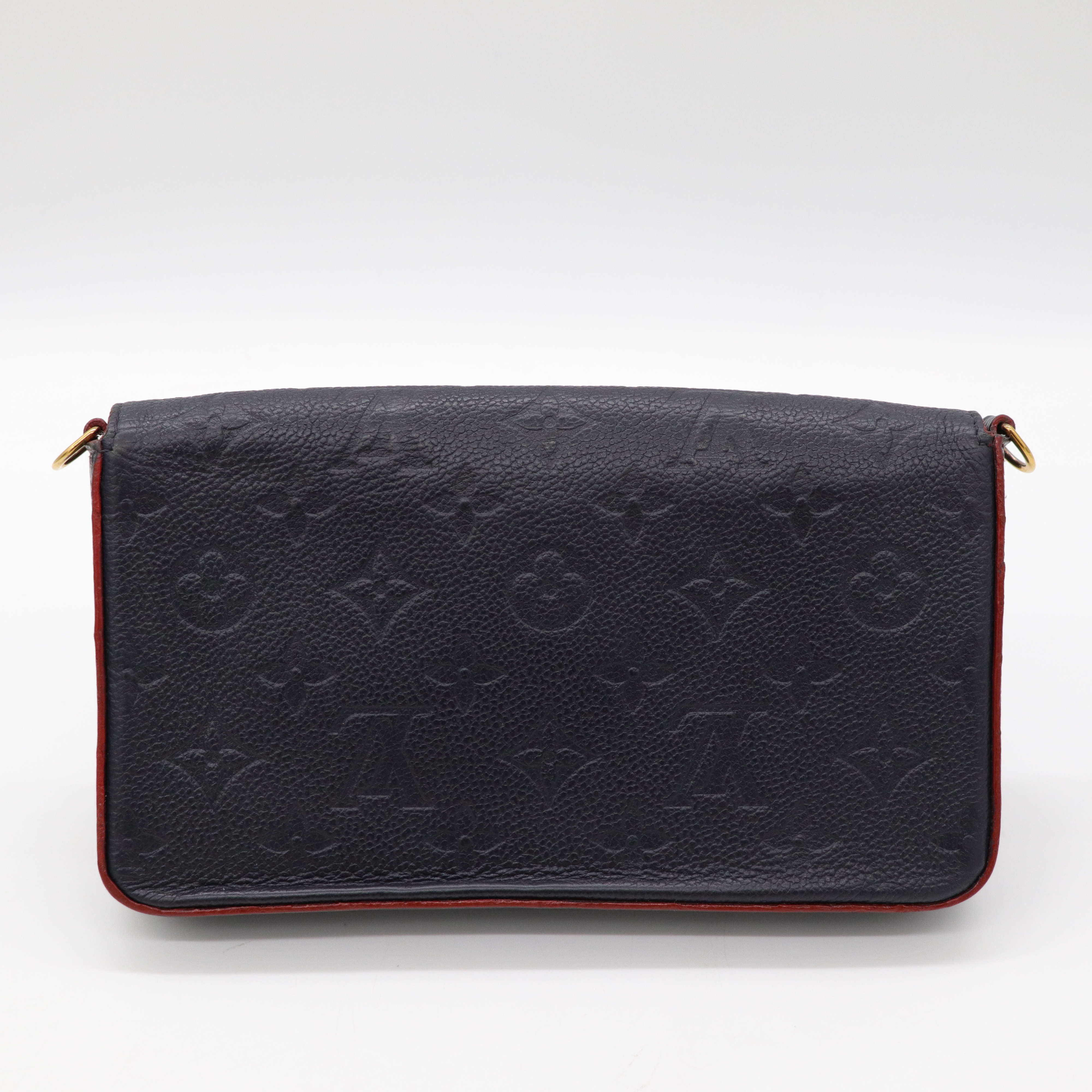 Louis Vuitton 路易威登 黑色 信封包 斜背包 紅內裡-2
