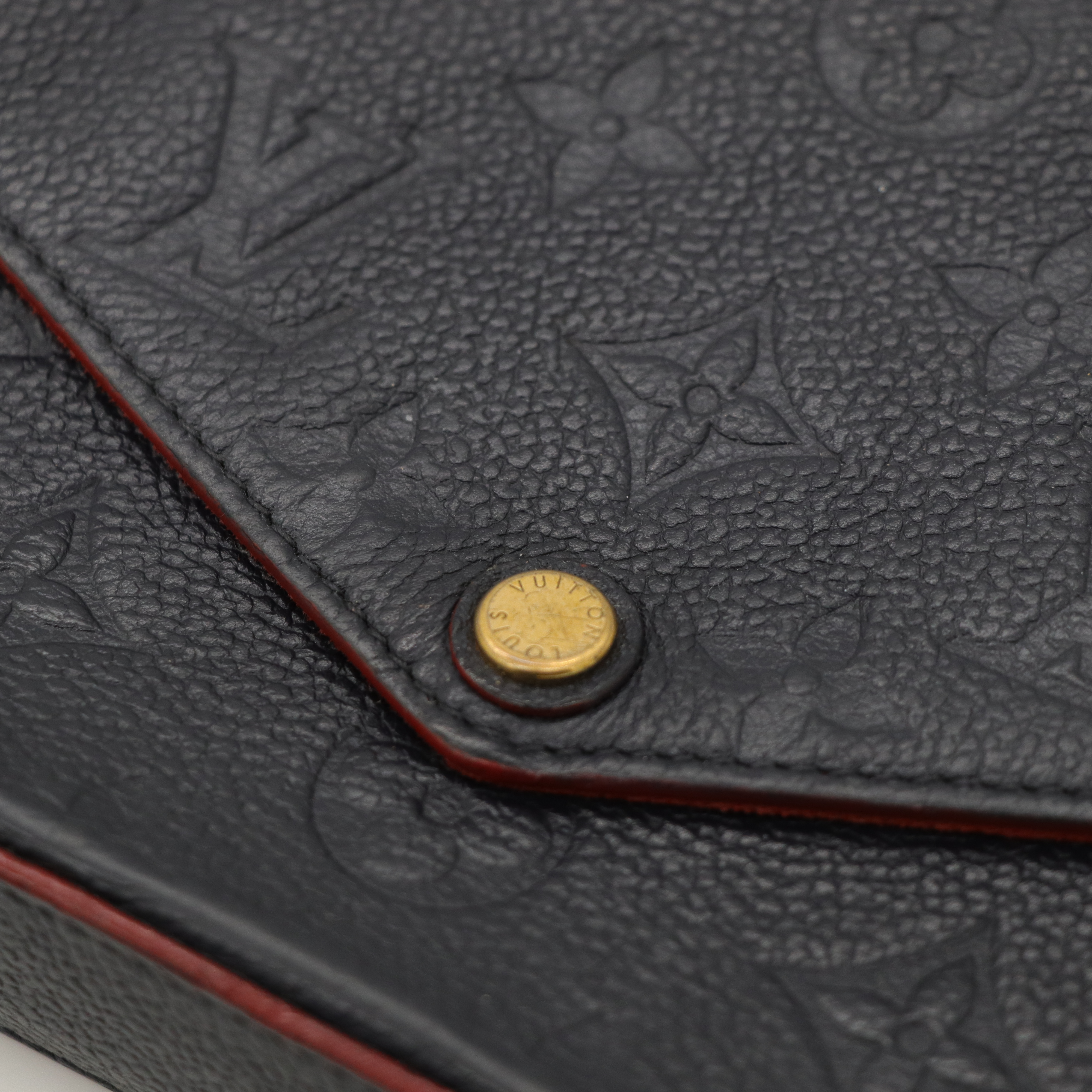 Louis Vuitton 路易威登 黑色 信封包 斜背包 紅內裡-10