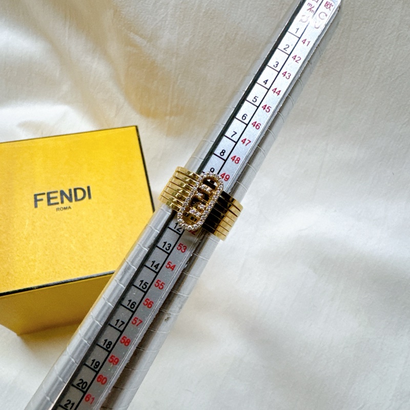 二手正品Fendi芬迪O'Lock金色水晶戒指 fendi戒指 fendi戒 fendi配件-7