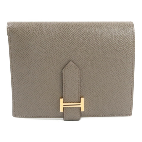 HERMES Epsom皮革Bearn Compact Wallet錢包Etain