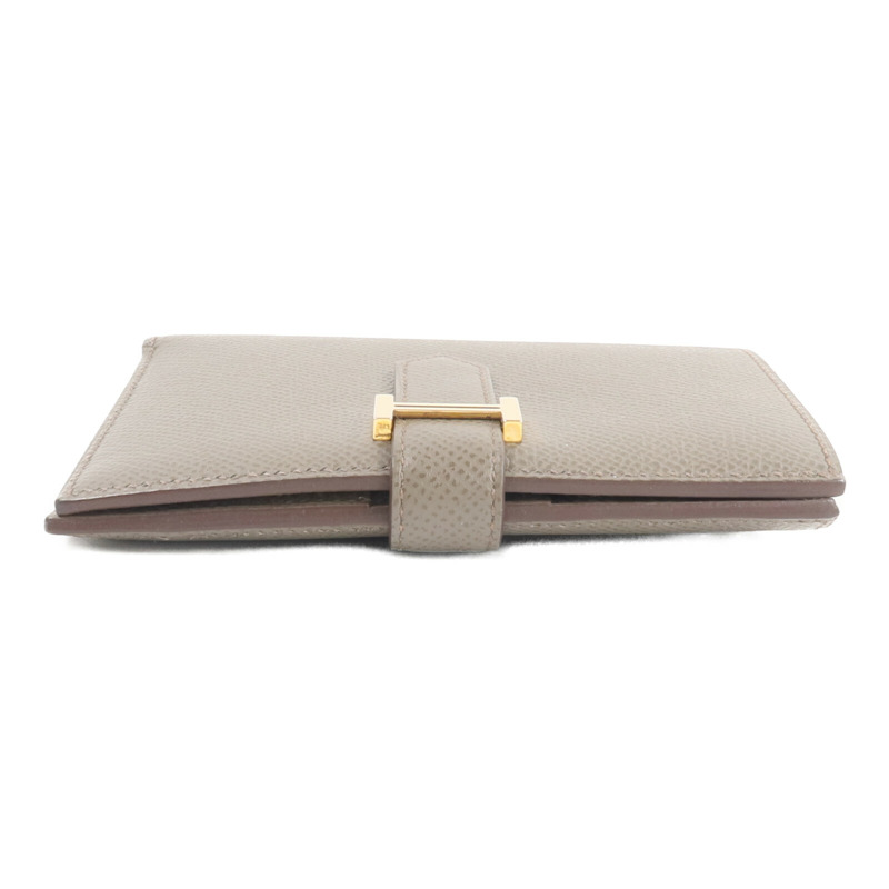 HERMES Epsom皮革Bearn Compact Wallet錢包Etain-5