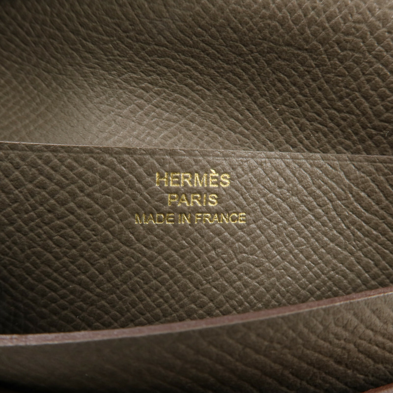 HERMES Epsom皮革Bearn Compact Wallet錢包Etain-8