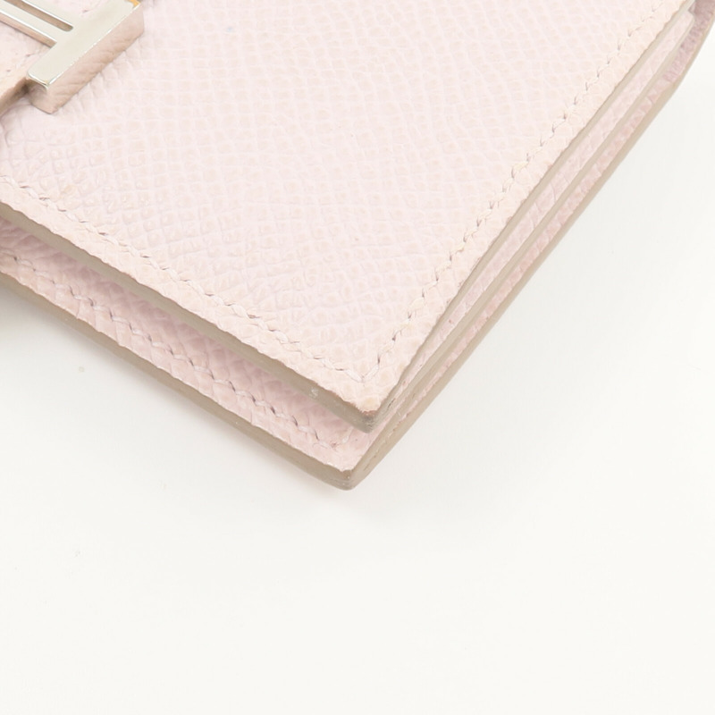 HERMES Epsom皮革Bearn Compact錢包Mauve Pale-7