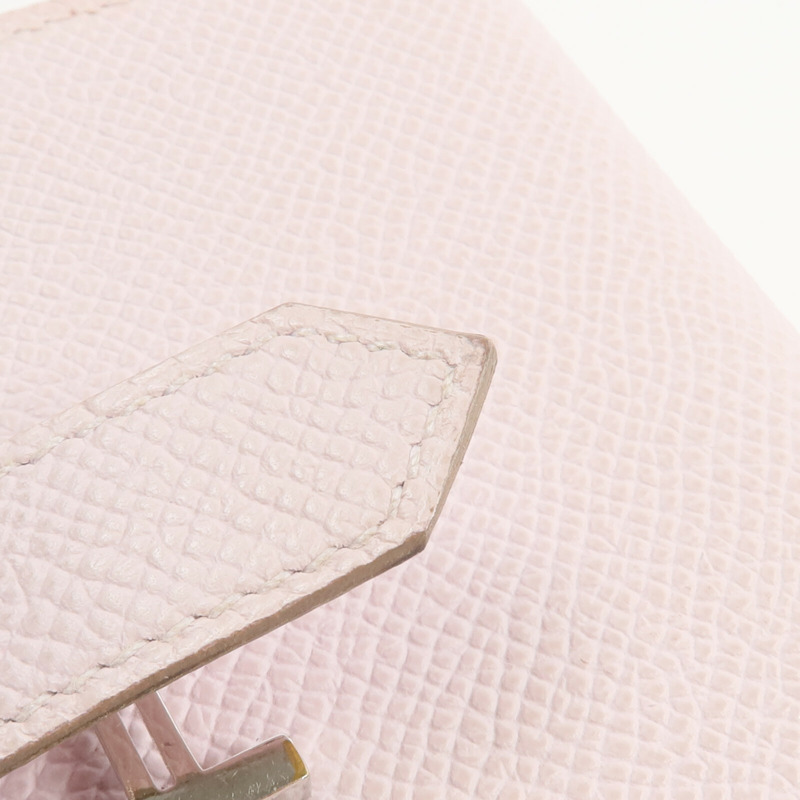 HERMES Epsom皮革Bearn Compact錢包Mauve Pale-15