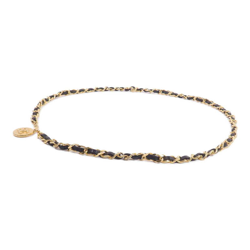 CHANEL 牛皮皮革/金屬Belt Chain皮帶-1
