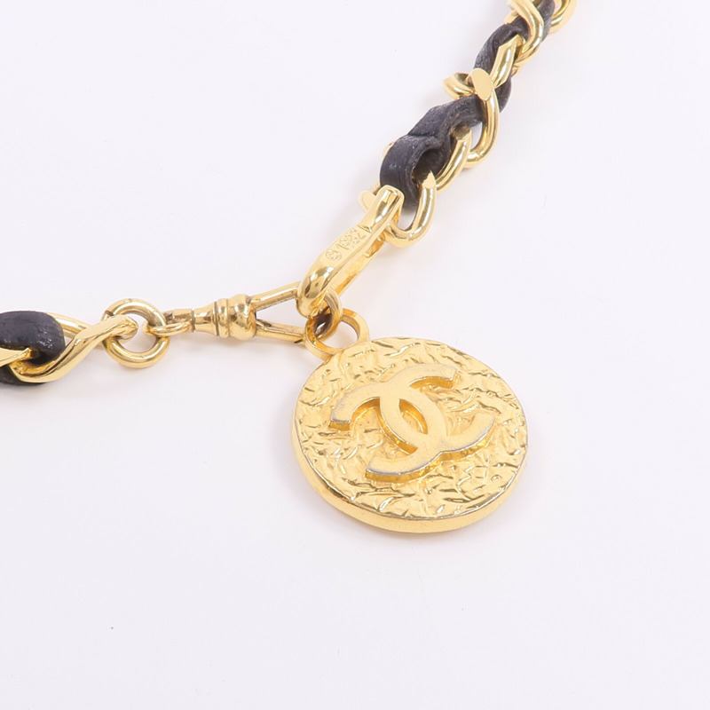 CHANEL 牛皮皮革/金屬Belt Chain皮帶-3