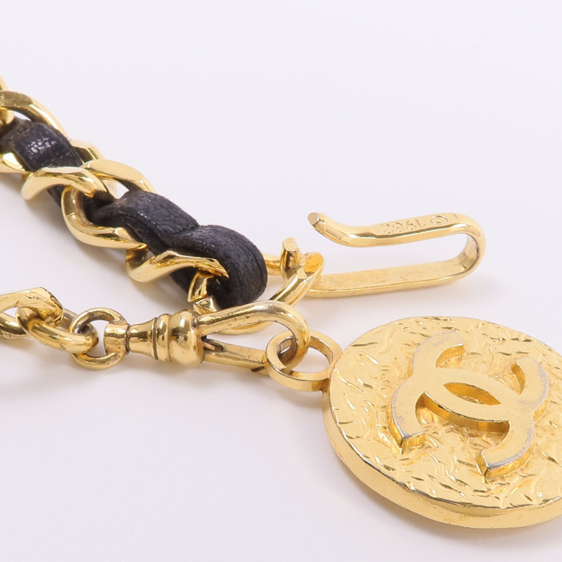 CHANEL 牛皮皮革/金屬Belt Chain皮帶-5