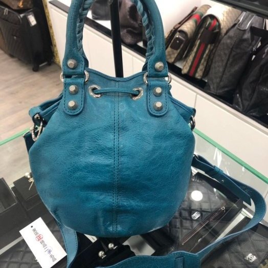 東區正精品㊣ BALENCIAGA 巴黎世家Pom Pom手提水桶包斜背包機車包 RZ0163-5