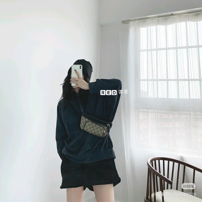 GUCCI GG Supreme 印花 PVC 皮革 腰包 胸口包 胸包 斜背包-14