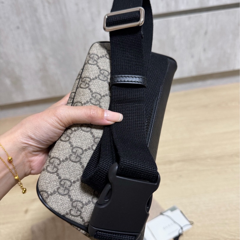 GUCCI GG Supreme 印花 PVC 皮革 腰包 胸口包 胸包 斜背包-20