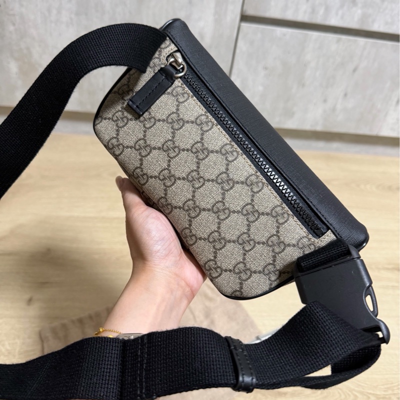 GUCCI GG Supreme 印花 PVC 皮革 腰包 胸口包 胸包 斜背包-25