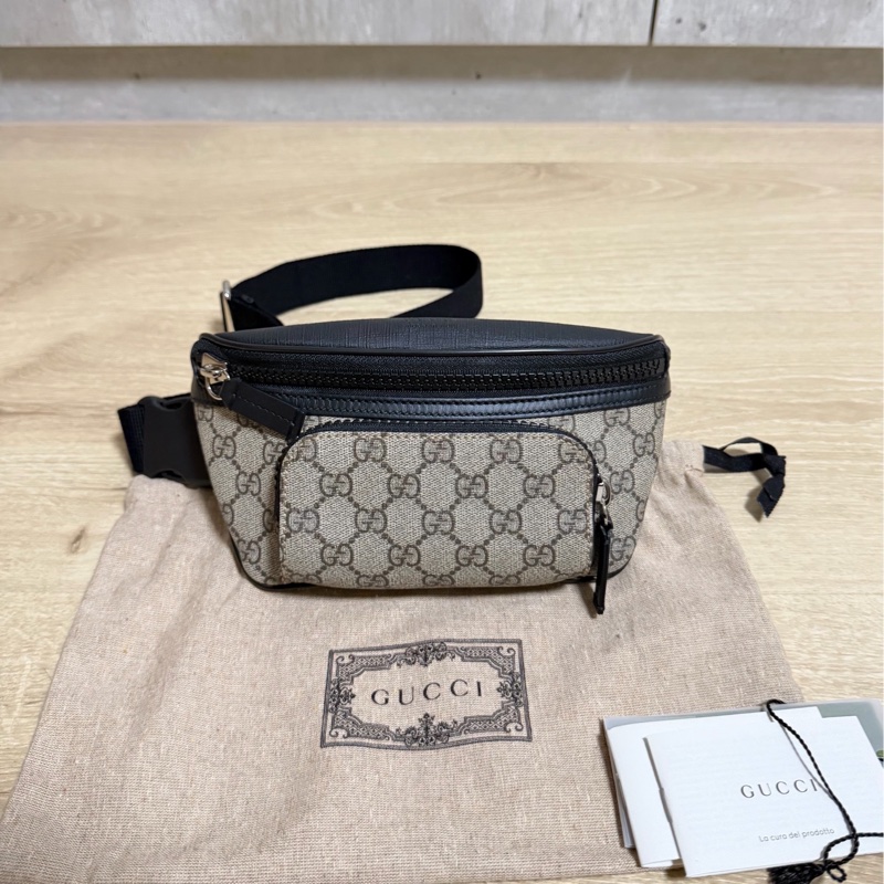 GUCCI GG Supreme 印花 PVC 皮革 腰包 胸口包 胸包 斜背包-35