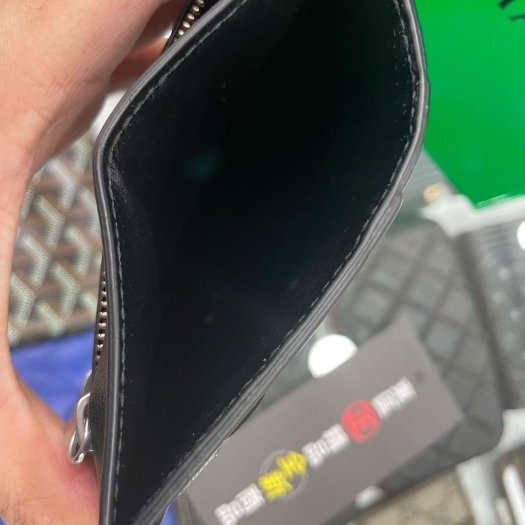 東區正精品㊣BOTTEGA VENETA BV 635043全新黑色全皮大格編織扁式拉鍊零錢包卡片夾名片夾RA1288-3