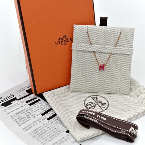 Hermès 愛馬仕 PopH mini 桃紅色 金鏈
