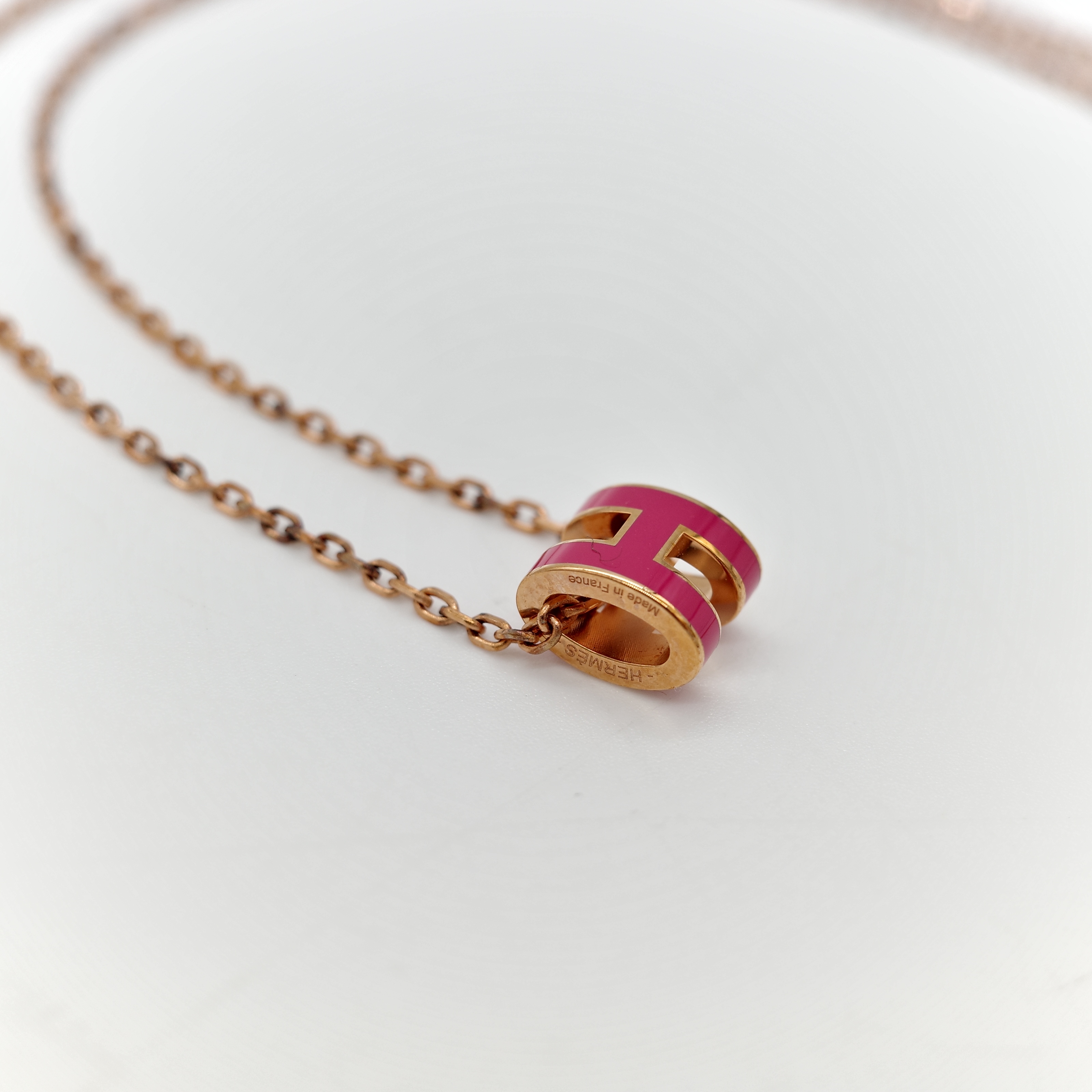 Hermès 愛馬仕 PopH mini 桃紅色 金鏈-4