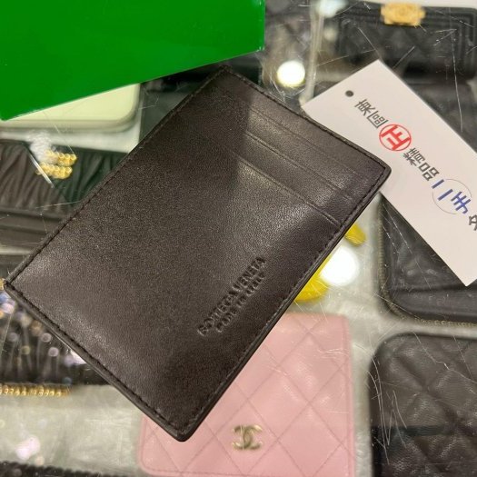 東區正精品㊣BOTTEGA VENETA BV 近全新咖啡色全皮大格編織扁式卡片夾名片夾 RZ5454-4